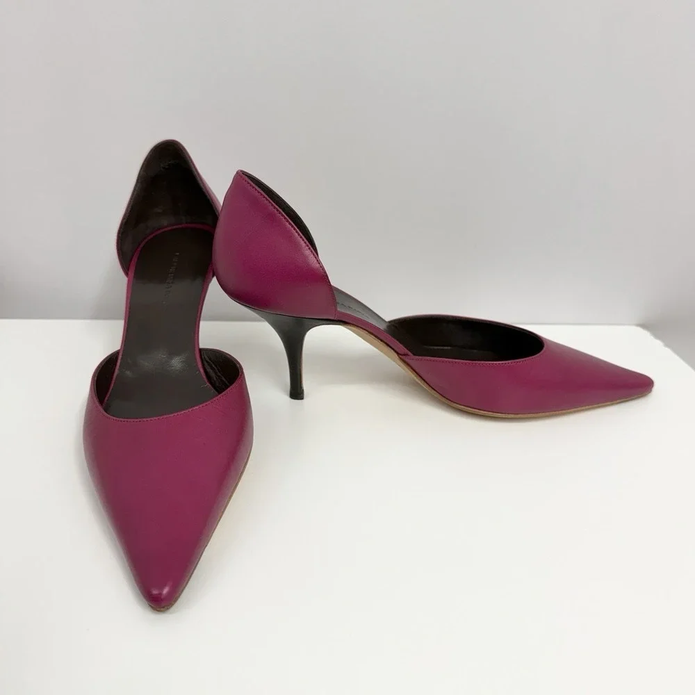 Balenciaga Leather Shoes Fuchsia NIB Cote D'Azur Anemone 37 1/2